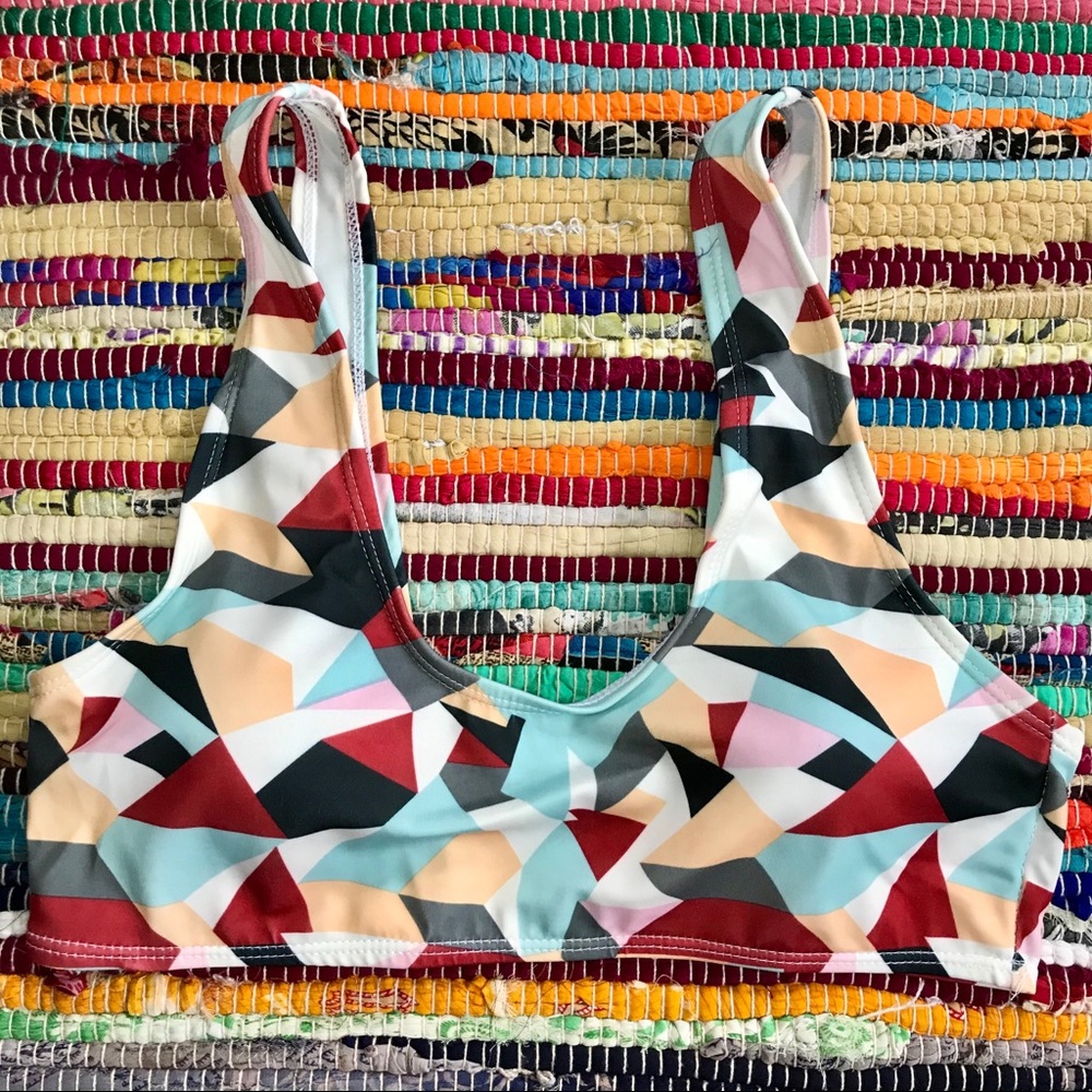 Abstract print bikini top